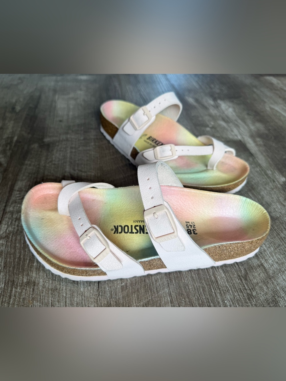 Birkenstock Mayari Vegan Ombre light rose Birkibuc Sandal Size 38